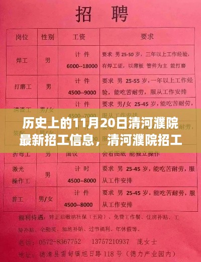 历史上的11月20日清河濮院最新招工信息，清河濮院招工日，一份工作的奇遇与友情的温暖连结