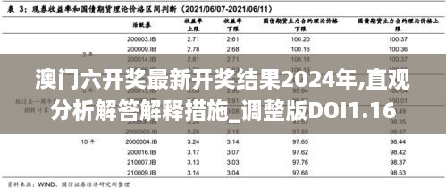 澳门六开奖最新开奖结果2024年,直观分析解答解释措施_调整版DOI1.16