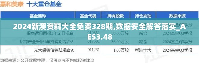 2024新澳资料大全免费328期,数据安全解答落实_AES3.48