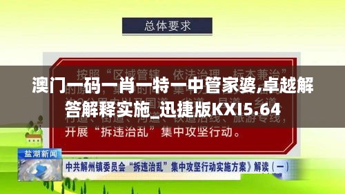 澳门一码一肖一特一中管家婆,卓越解答解释实施_迅捷版KXI5.64