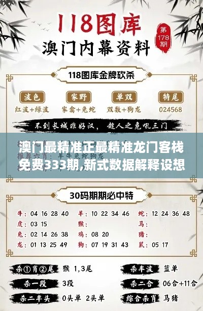 澳门最精准正最精准龙门客栈免费333期,新式数据解释设想_DES2.43