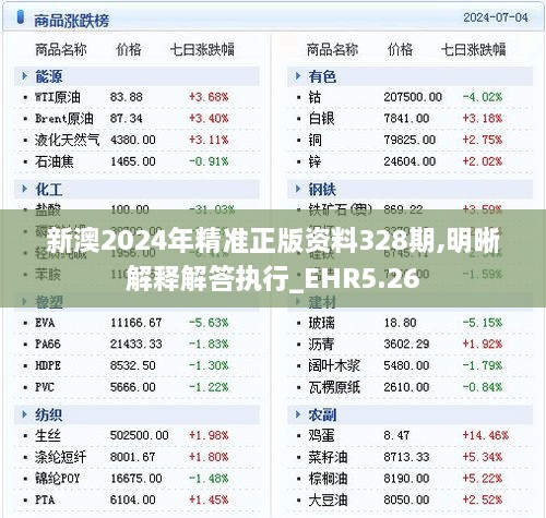 新澳2024年精准正版资料328期,明晰解释解答执行_EHR5.26