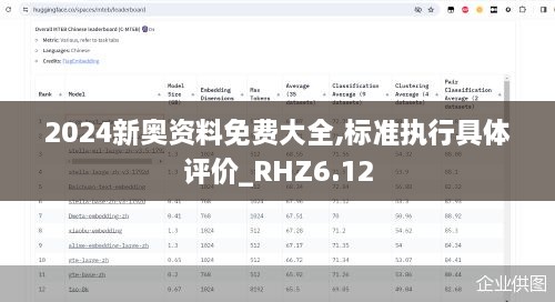 2024新奥资料免费大全,标准执行具体评价_RHZ6.12