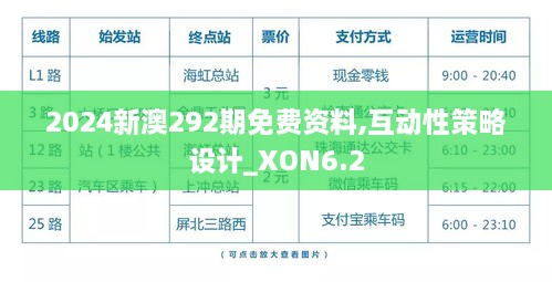 2024新澳292期免费资料,互动性策略设计_XON6.2