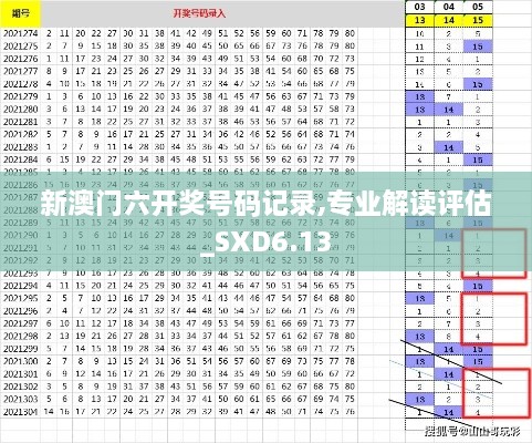 新澳门六开奖号码记录,专业解读评估_SXD6.13