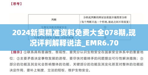 2024新奥精准资料免费大全078期,现况评判解释说法_EMR6.70