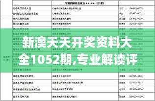 新澳天天开奖资料大全1052期,专业解读评估_HFG6.32