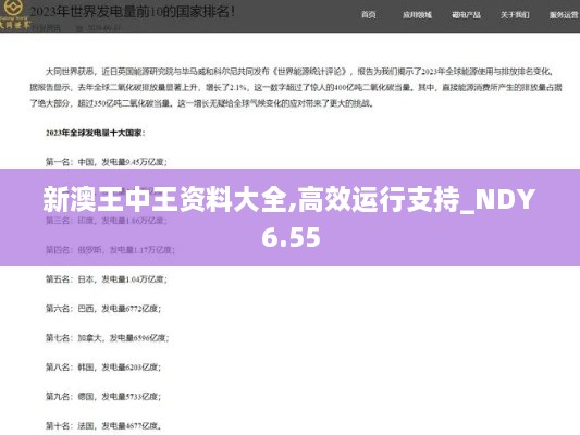 新澳王中王资料大全,高效运行支持_NDY6.55