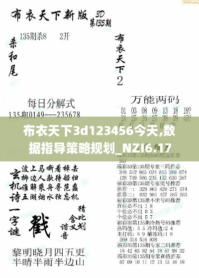 布衣天下3d123456今天,数据指导策略规划_NZI6.17