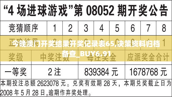 今晚澳门开奖结果开奖记录表65,决策资料归档备查_BUY6.91