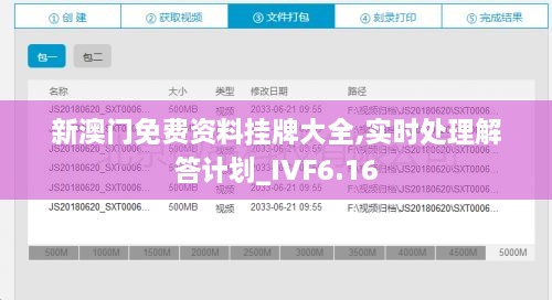 新澳门免费资料挂牌大全,实时处理解答计划_IVF6.16