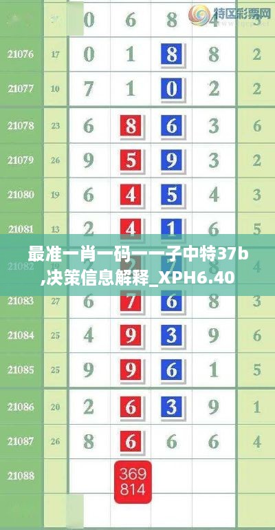 最准一肖一码一一子中特37b,决策信息解释_XPH6.40