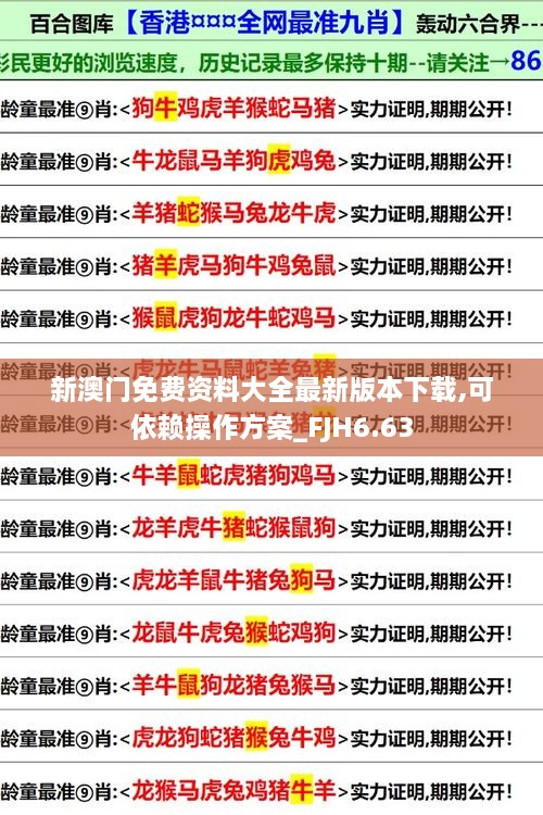 新澳门免费资料大全最新版本下载,可依赖操作方案_FJH6.63