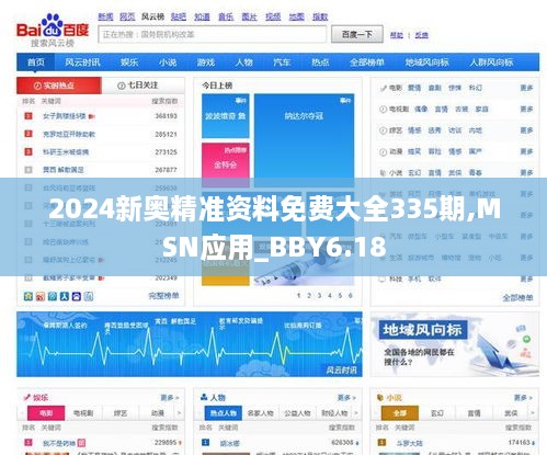 2024新奥精准资料免费大全335期,MSN应用_BBY6.18