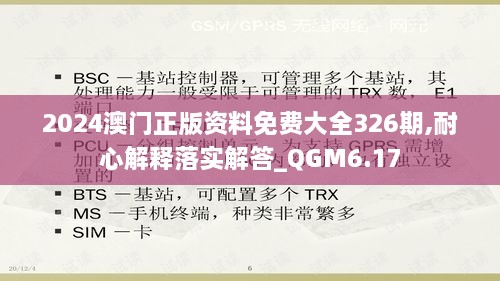 2024澳门正版资料免费大全326期,耐心解释落实解答_QGM6.17