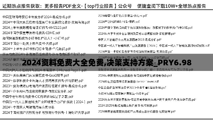 2024资料免费大全免费,决策支持方案_PRY6.98