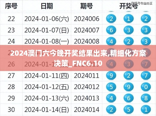 2024澳门六今晚开奖结果出来,精细化方案决策_FNC6.10