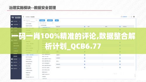 一码一肖100%精准的评论,数据整合解析计划_QCB6.77