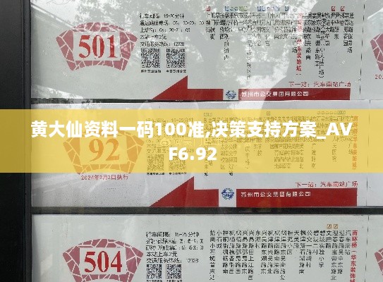 黄大仙资料一码100准,决策支持方案_AVF6.92