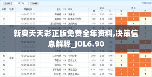 新奥天天彩正版免费全年资料,决策信息解释_JOL6.90