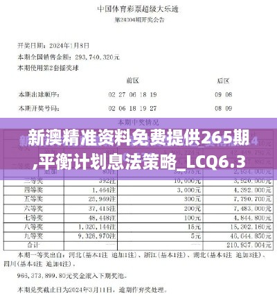 新澳精准资料免费提供265期,平衡计划息法策略_LCQ6.34