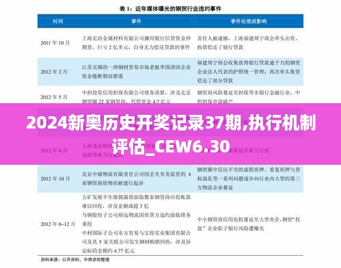 2024新奥历史开奖记录37期,执行机制评估_CEW6.30