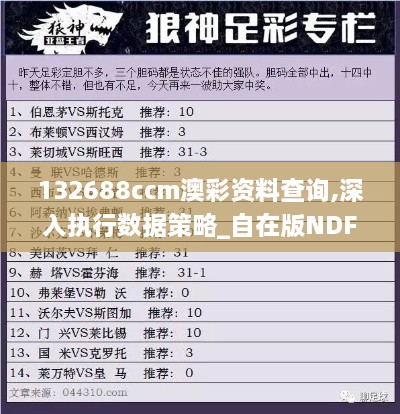 132688ccm澳彩资料查询,深入执行数据策略_自在版NDF2.51