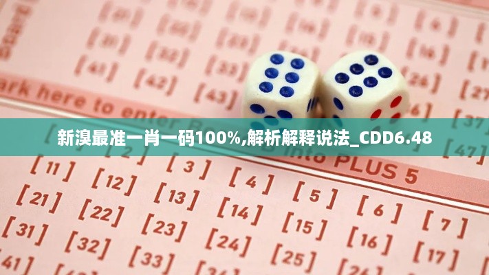 新溴最准一肖一码100%,解析解释说法_CDD6.48