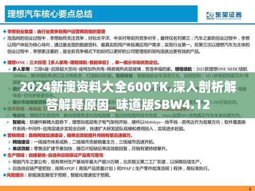 2024新澳资料大全600TK,深入剖析解答解释原因_味道版SBW4.12