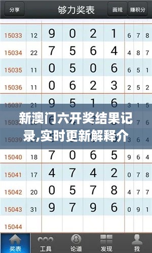 新澳门六开奖结果记录,实时更新解释介绍_BPY6.82