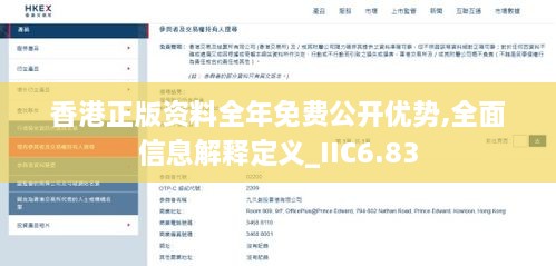 香港正版资料全年免费公开优势,全面信息解释定义_IIC6.83