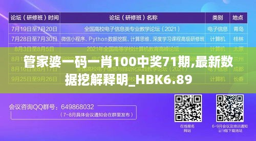 管家婆一码一肖100中奖71期,最新数据挖解释明_HBK6.89