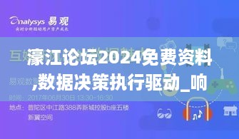 濠江论坛2024免费资料,数据决策执行驱动_响应版QRK1.74