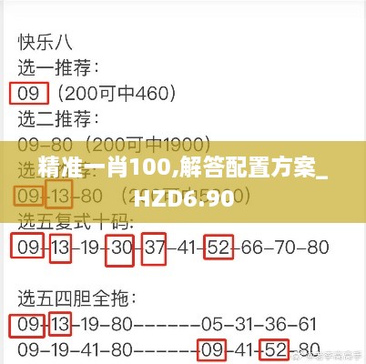 精准一肖100,解答配置方案_HZD6.90