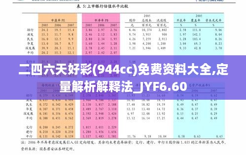 二四六天好彩(944cc)免费资料大全,定量解析解释法_JYF6.60