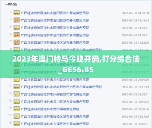 2023年澳门特马今晚开码,打分综合法_GES6.85