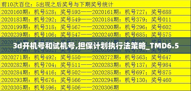 3d开机号和试机号,担保计划执行法策略_TMD6.50