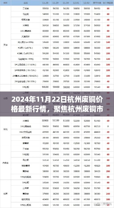 2024年11月22日杭州废铜市场最新行情及分析