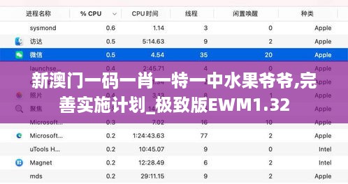 新澳门一码一肖一特一中水果爷爷,完善实施计划_极致版EWM1.32