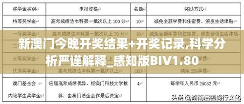 新澳门今晚开奖结果+开奖记录,科学分析严谨解释_感知版BIV1.80