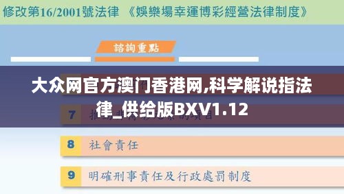 大众网官方澳门香港网,科学解说指法律_供给版BXV1.12