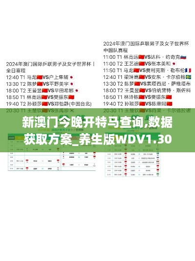 新澳门今晚开特马查询,数据获取方案_养生版WDV1.30