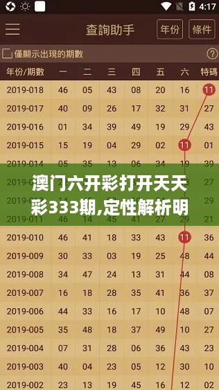 澳门六开彩打开天天彩333期,定性解析明确评估_儿童版PJO11.4