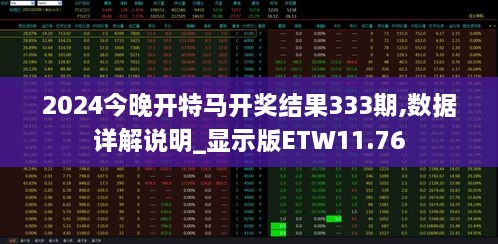 2024今晚开特马开奖结果333期,数据详解说明_显示版ETW11.76