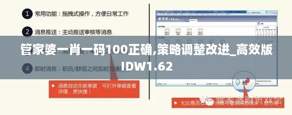 管家婆一肖一码100正确,策略调整改进_高效版IDW1.62