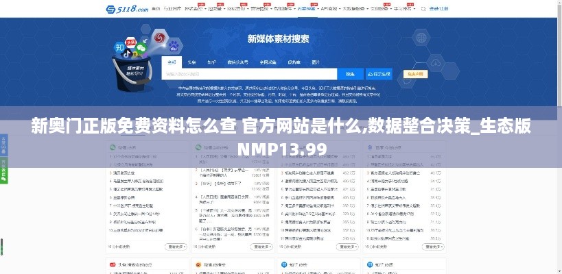 新奥门正版免费资料怎么查 官方网站是什么,数据整合决策_生态版NMP13.99