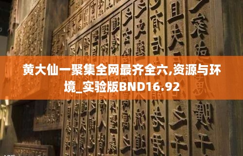 黄大仙一聚集全网最齐全六,资源与环境_实验版BND16.92