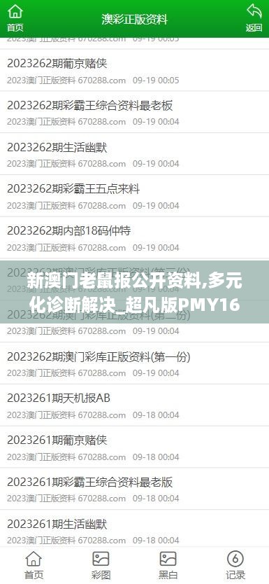 新澳门老鼠报公开资料,多元化诊断解决_超凡版PMY16.51