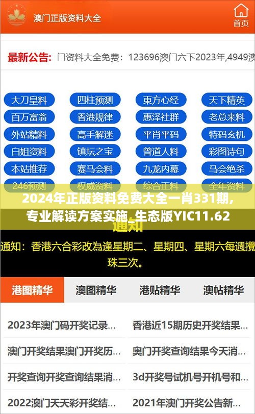 2024年正版资料免费大全一肖331期,专业解读方案实施_生态版YIC11.62