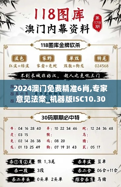 2024澳门免费精准6肖,专家意见法案_机器版ISC10.30